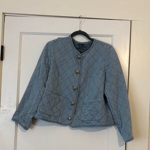 J. Jill Denim Light Blue Quilted Jacket